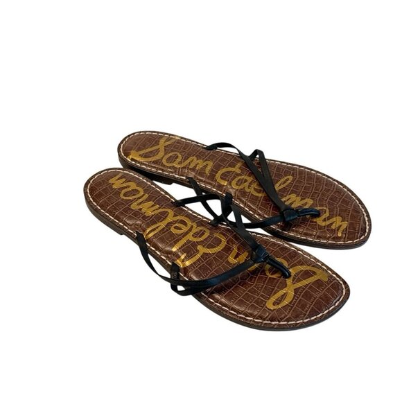 Sam Edelman Gerianne Brown Leather Flip Flops Thongs Slip Ons Summer Beach Sz 11 - Picture 2 of 5